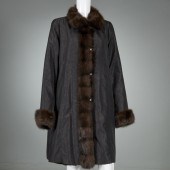 TAFFETA AND MINK FUR COAT WITH