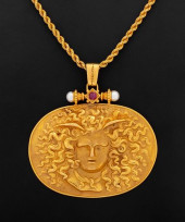 TAGLIAMONTE 14K MEDUSA PENDANT