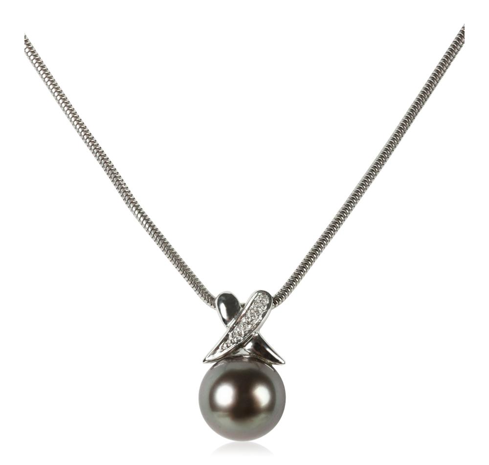 TAHITIAN PEARL 14K WHITE GOLD