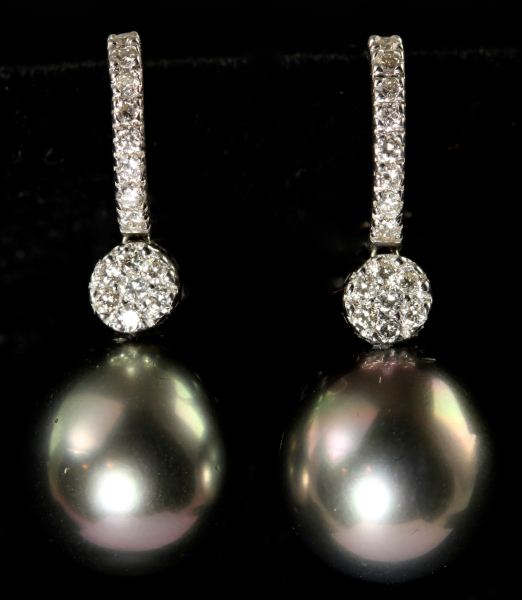 Tahitian Pearl and Diamond Ear