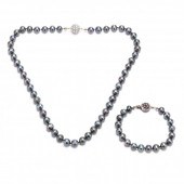 TAHITIAN PEARL NECKLACE AND BR