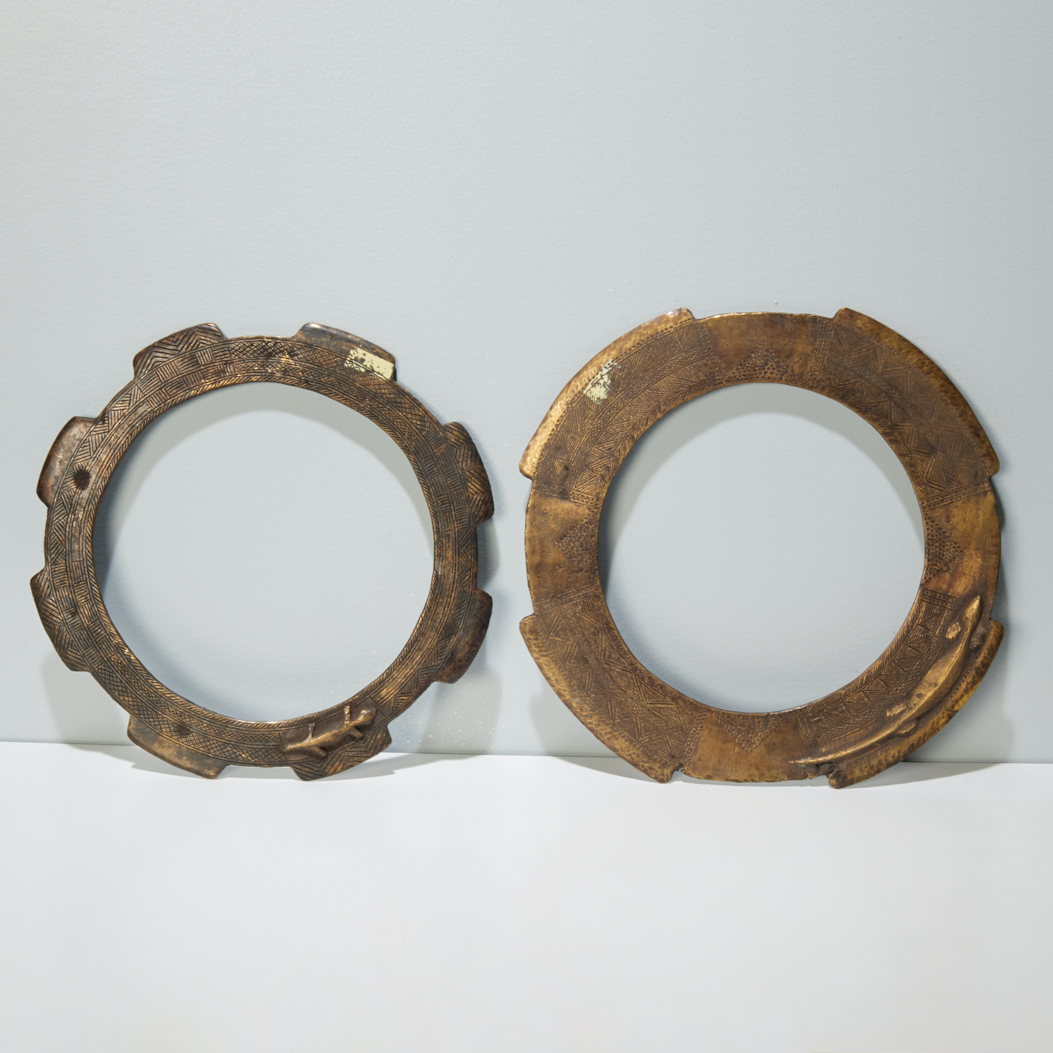 TAKE PEOPLES, (2) BRONZE COLLARS,
