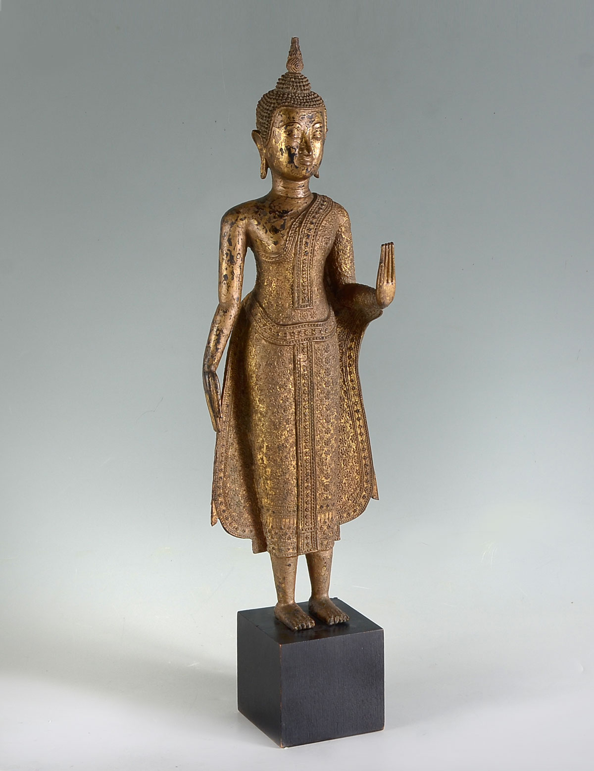 TALL 19TH C. GILT BRONZE THAI