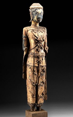 TALL 19TH C. THAI RATTANAKOSIN WOOD