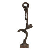 TALL ABSTRACT BRUTALIST BRONZE