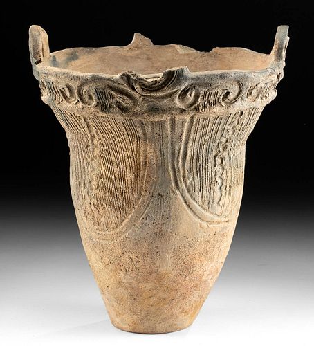 TALL ANCIENT JAPANESE JOMON POTTERY