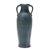 TALL BLUE GLAZED STONEWARE FLO