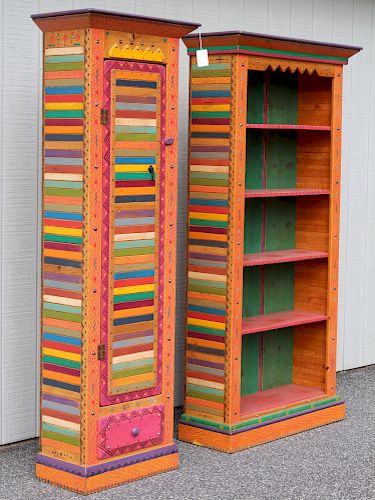 TALL BOOKCASE AND CABINET BY