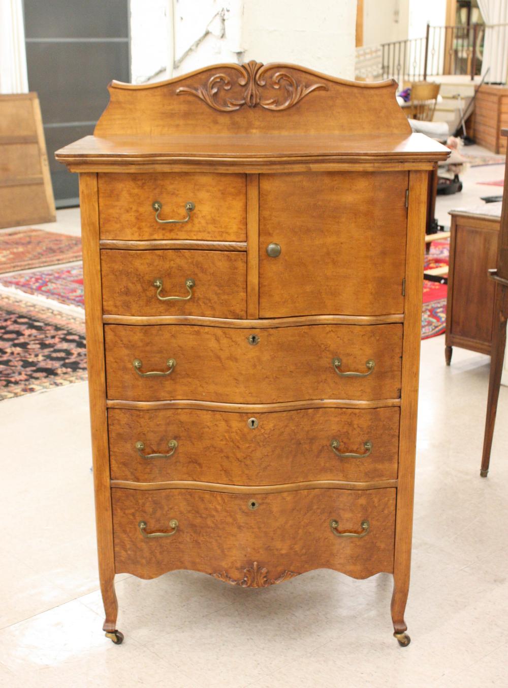 TALL BROWN MAPLE DRESSERTALL