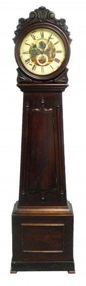 TALL CASE CLOCK, C. 1850, MAHO