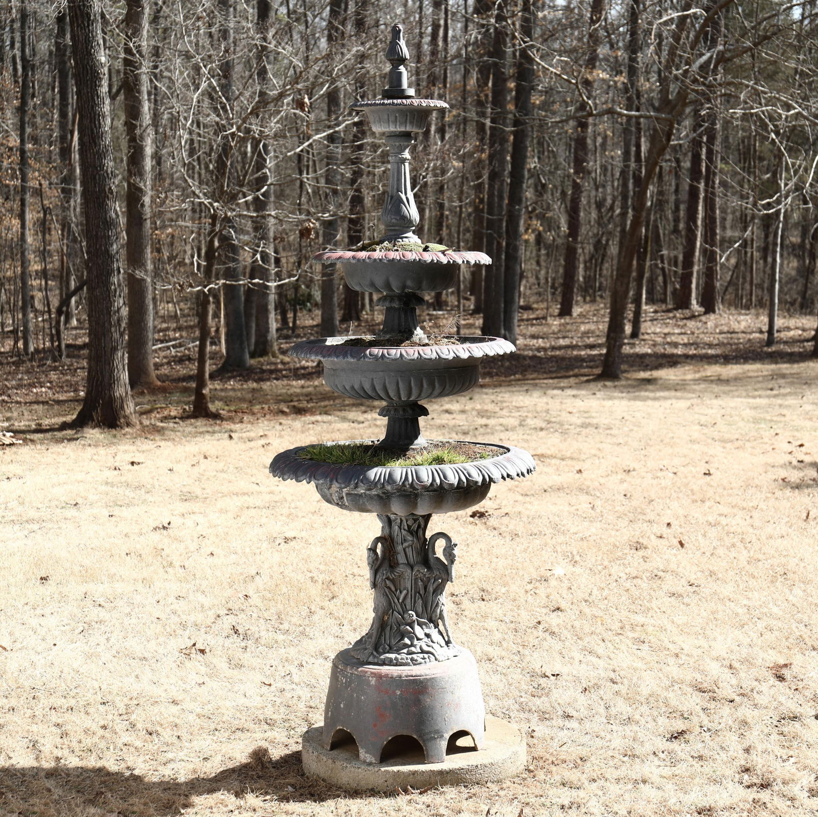 TALL CAST ALUMINUM FOUR TIERED