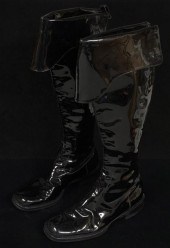 Tall Chanel black patent leath
