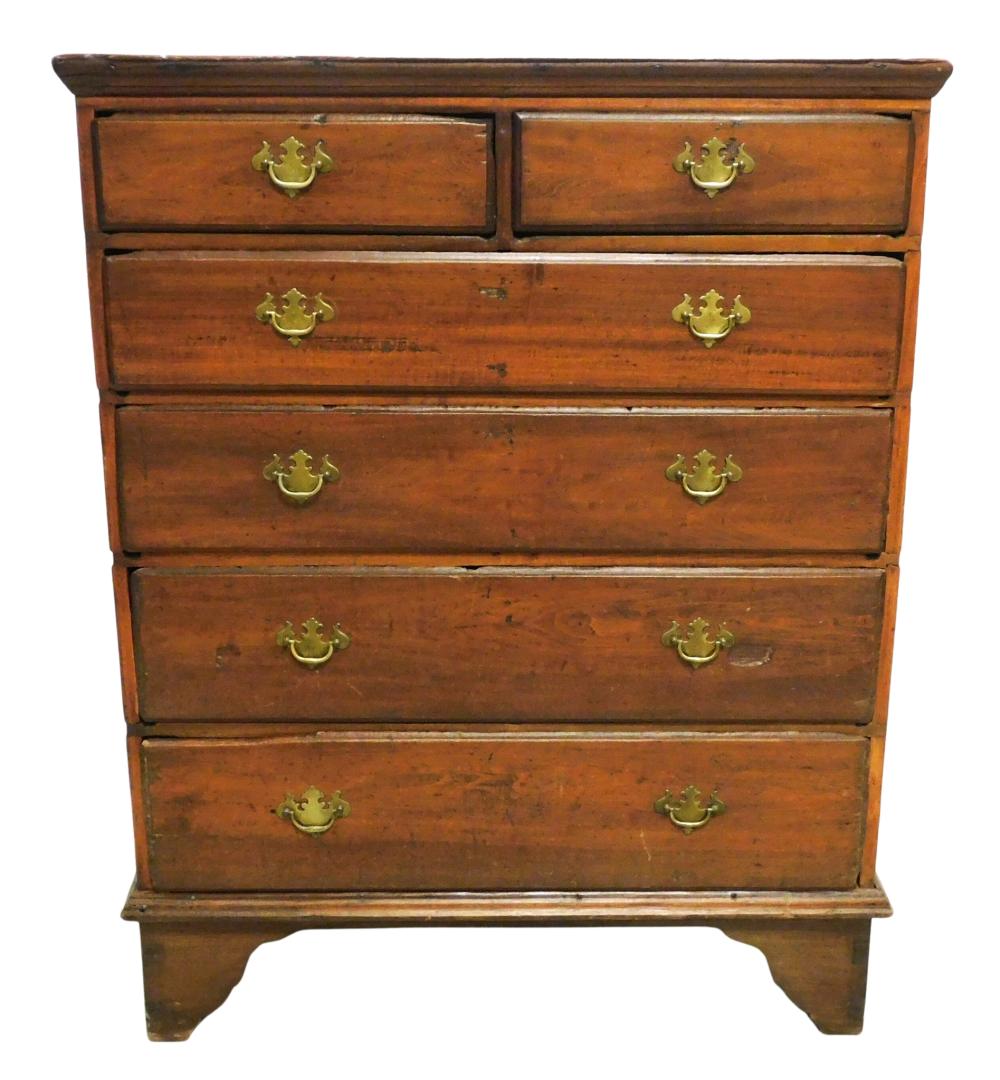 TALL CHEST, 18TH C., MAPLE WITH