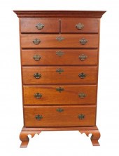 TALL CHEST, CHIPPENDALE FORM,