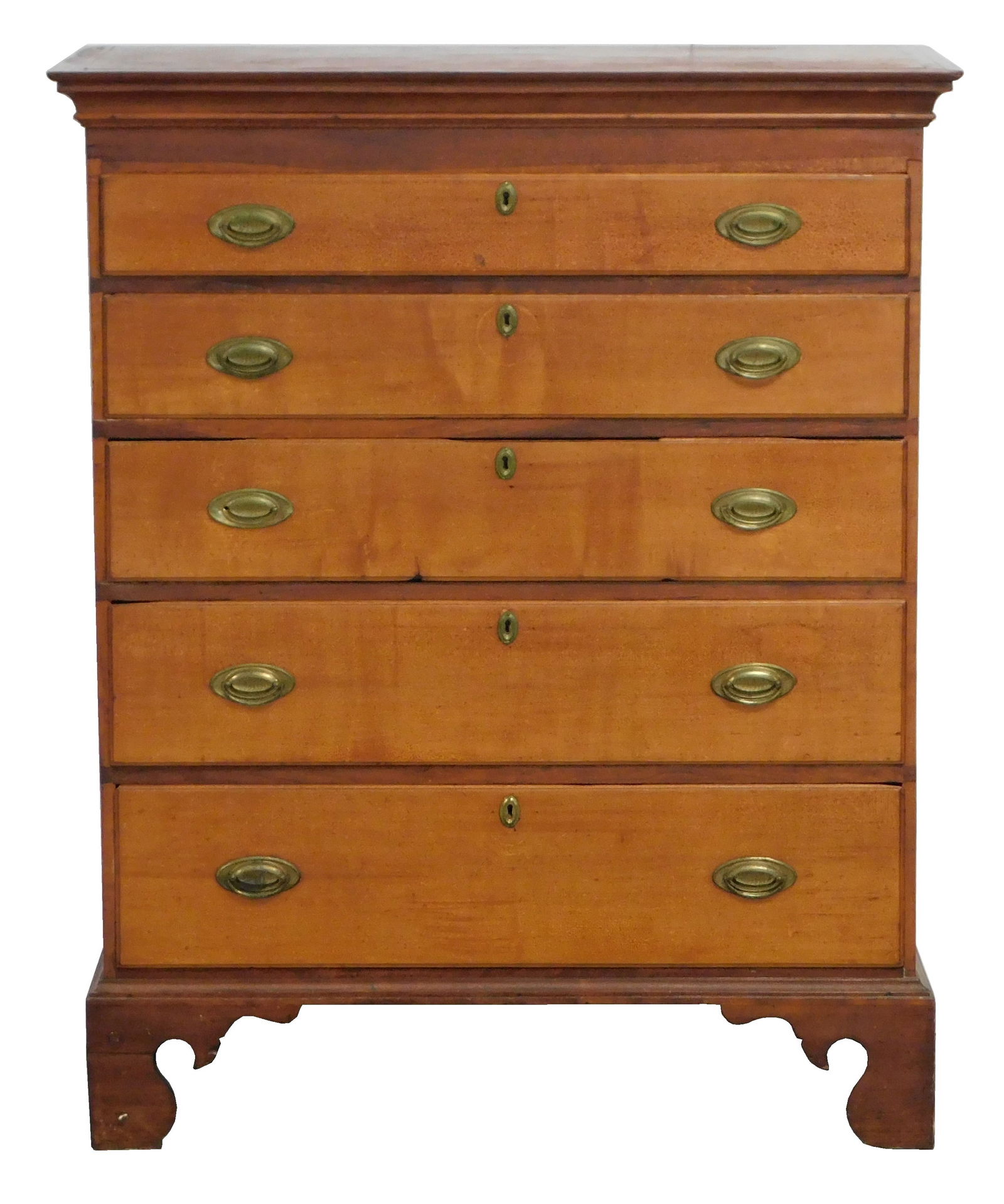 TALL CHEST, NEW ENGLAND, 18TH C.,