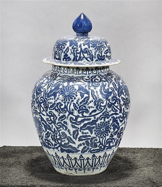 Tall Chinese blue and white