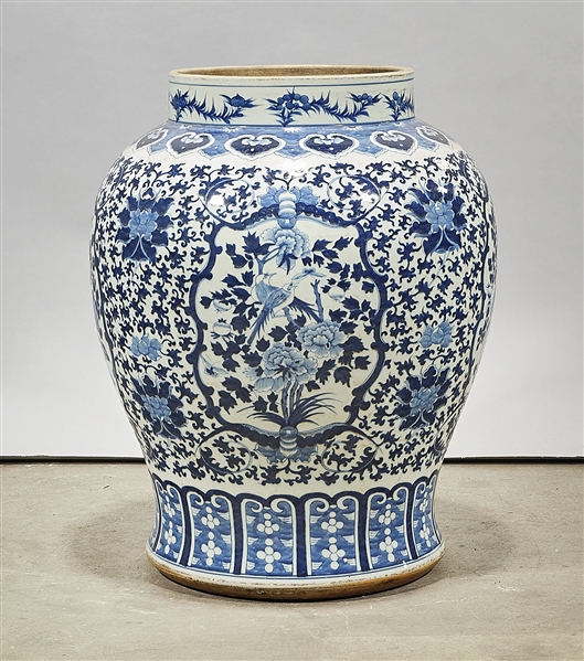 Tall Chinese blue and white