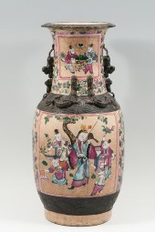 TALL CHINESE ENAMELED FIGURAL