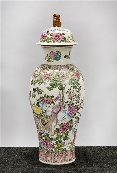 Tall Chinese enameled porcelain