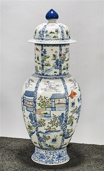 Tall Chinese enameled porcelain