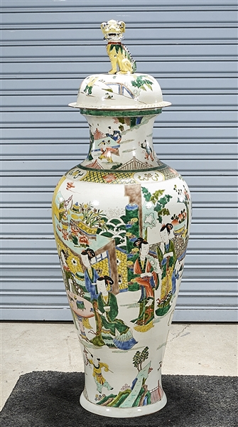 Tall Chinese enameled porcelain
