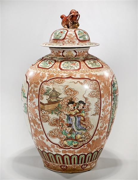 Tall Chinese enameled porcelain