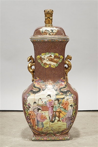 Tall Chinese enameled porcelain