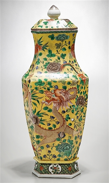 Tall Chinese enameled porcelain