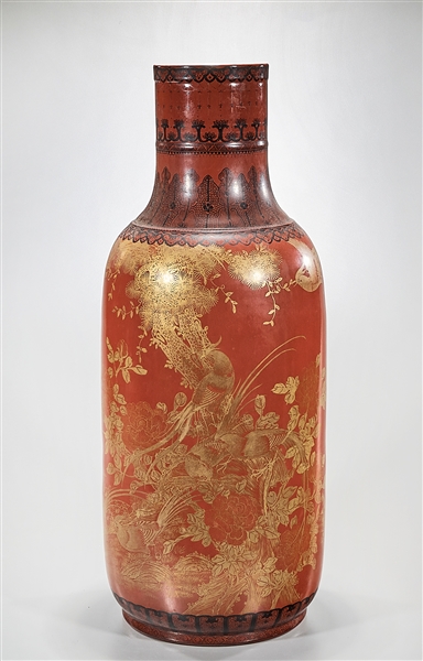 Tall Chinese glazed porcelain vase;