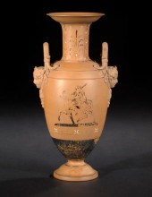 Tall Danish Painted Terra Cott