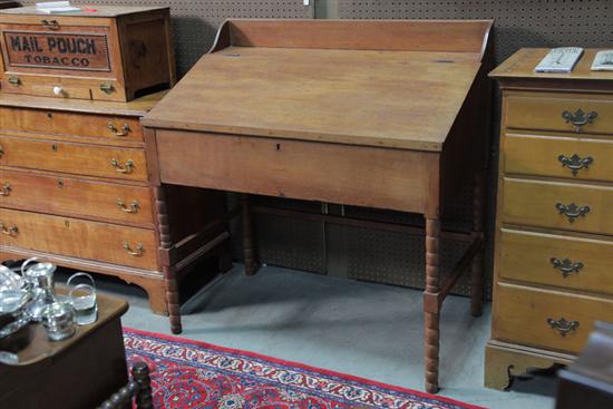 TALL DESK. Cherry with a red