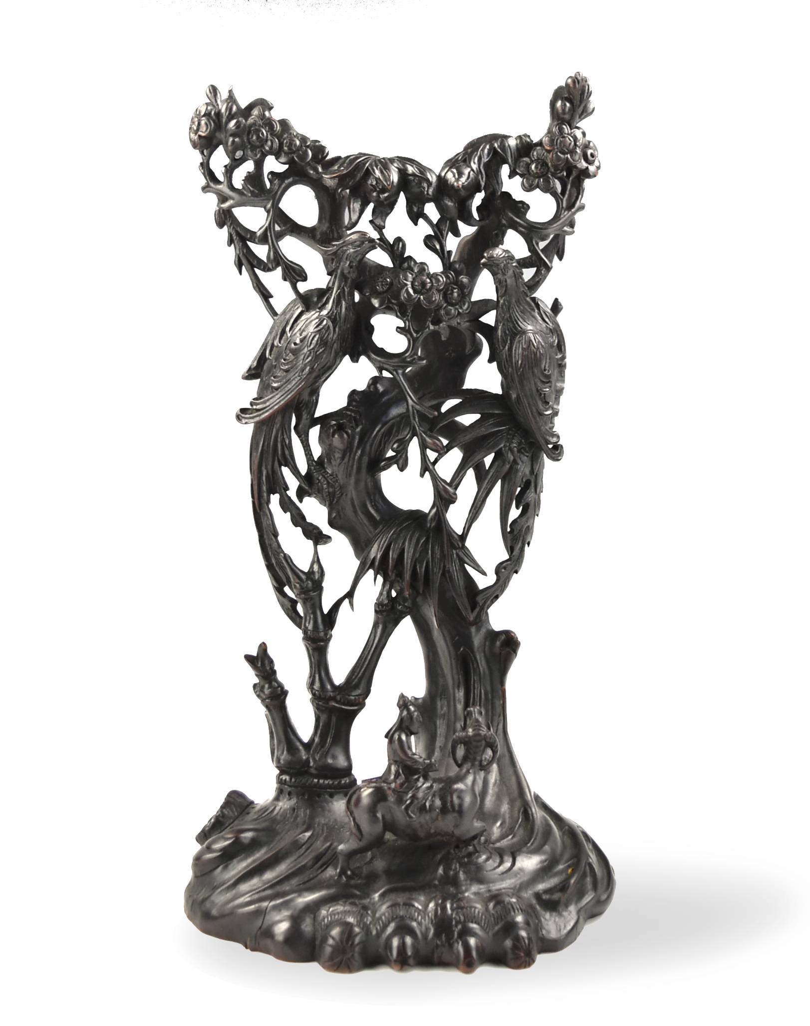TALL FANCY CHINESE HARDWOOD STAND
