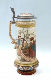 TALL FIGURAL METTLACH STEIN #2