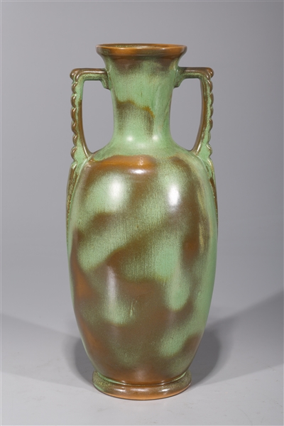 Tall Frankoma prairie green vase