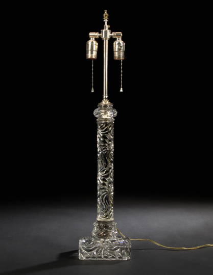 Tall French Floral-Molded Crystal