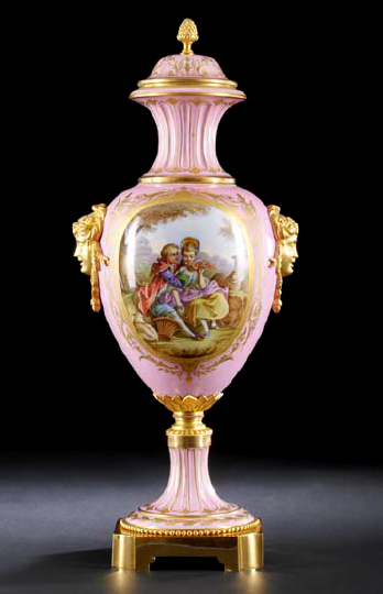 Tall French Gilt-Brass-Mounted Rose