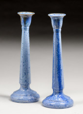 TALL FULPER POTTERY BLUE CRYST