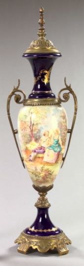 Tall Gilt-Brass-Mounted Sevres