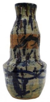 TALL GLAZED STUDIO ART POTTERY