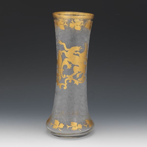 TALL HONESDALE ACID ETCHED VASE 