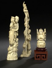 Tall Japanese Ivory Okimono,