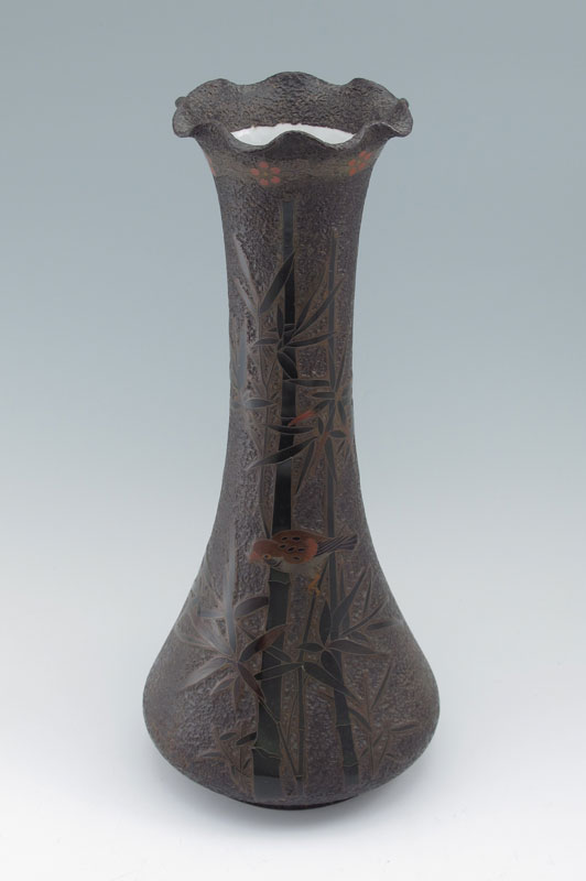 TALL JAPANESE TOTAI CLOISONNE VASE: