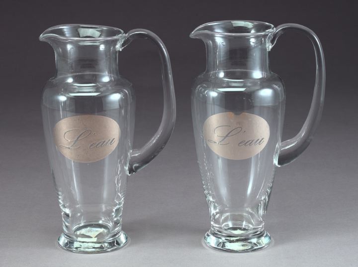 Tall Pair of French Blown Glass