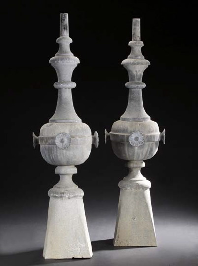 Tall Pair of French Galvanized