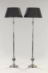Tall Pair of French Nickel Flo