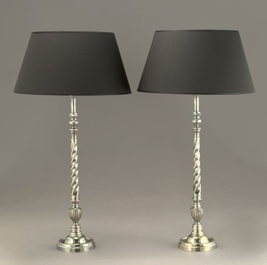 Tall Pair of French Spiral-Ribbed