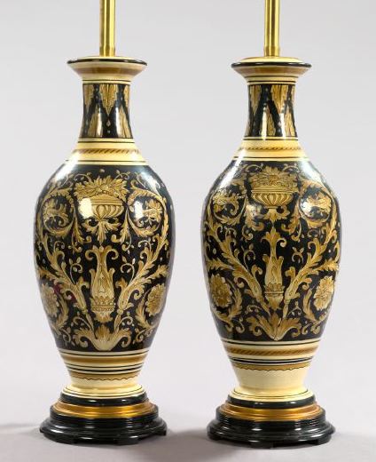 Tall Pair of Italian Black, Ivory
