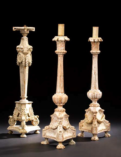 Tall Pair of Italian Carved and