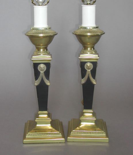 Tall Pair of Matte Black-Enameled