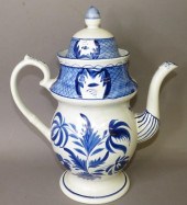 TALL PEARLWARE DOME TOP TEAPOT